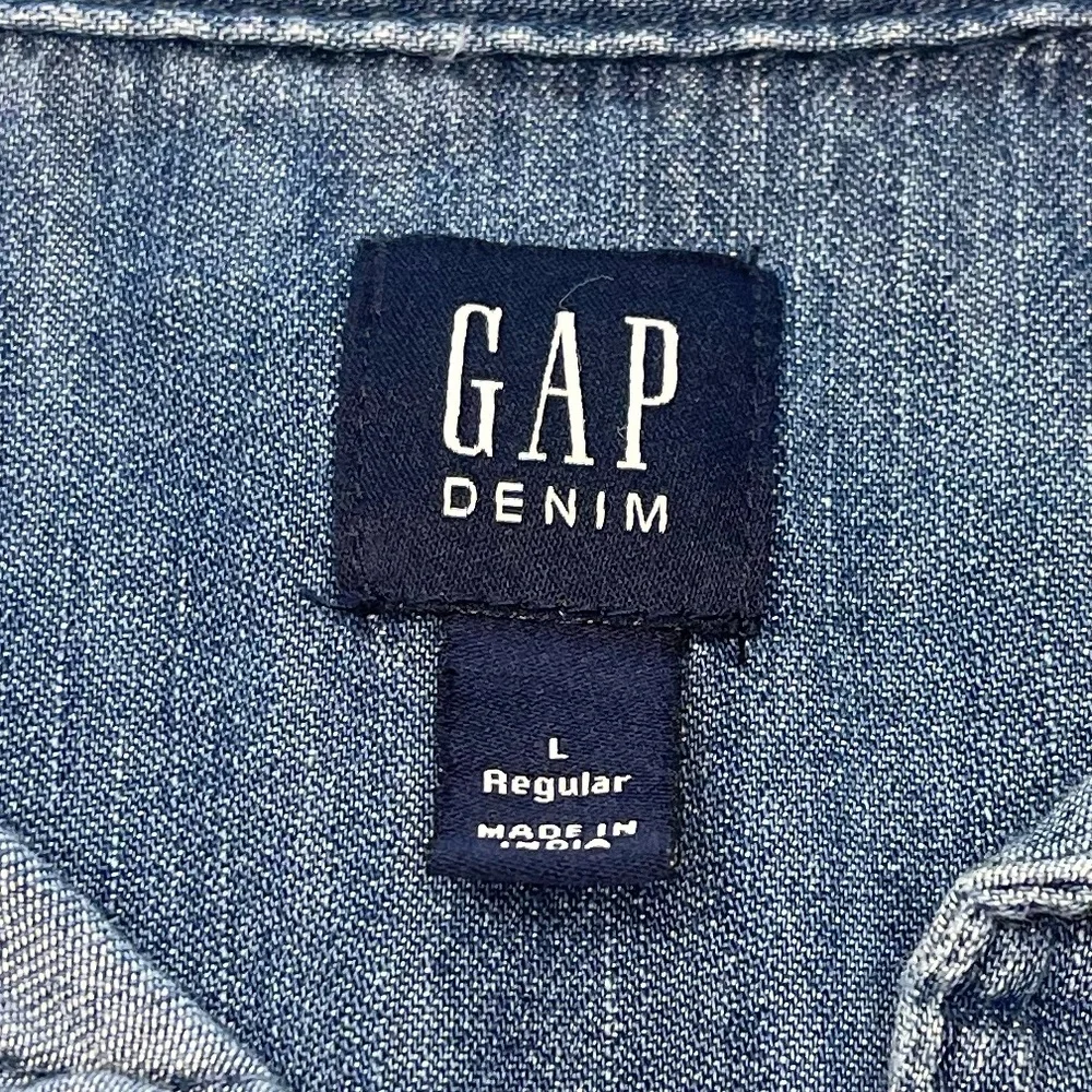 GAPKids Dress Long Sleeve Button up Blue Chambray Denim Girls Size Large